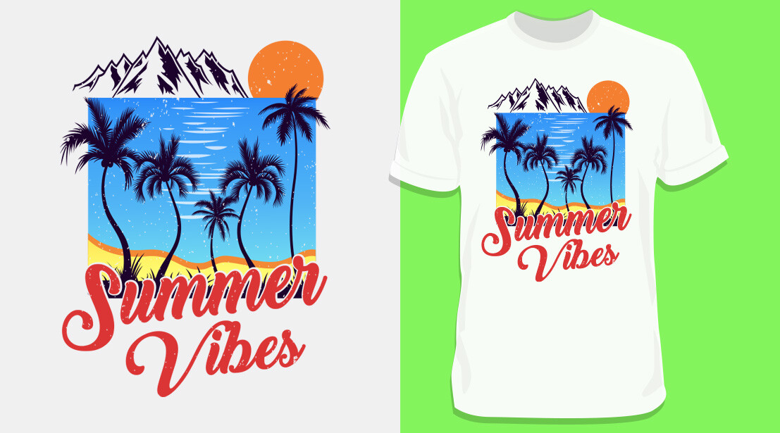 announcer Pjece have tillid ArtStation - Summer T-shirt Design