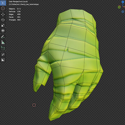 Learn Low-poly Retopology in Game using Blender