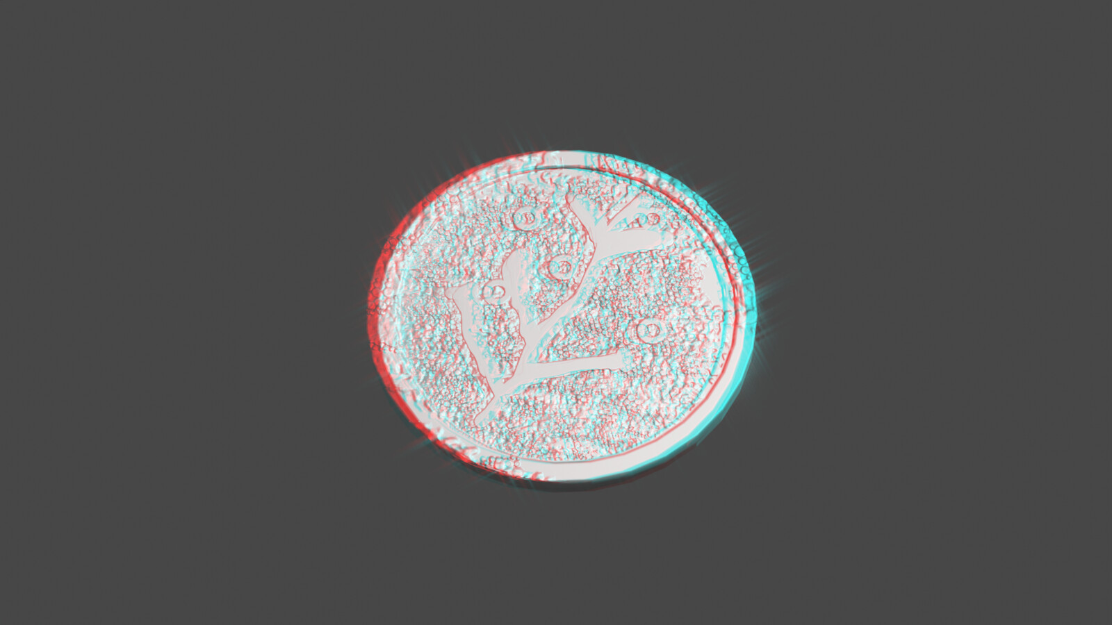 I corrected for the bump mapping flattening with a driver, hooked to the scale factor of the coin. It's twenty times its actual size here, so I could get a good look at it.