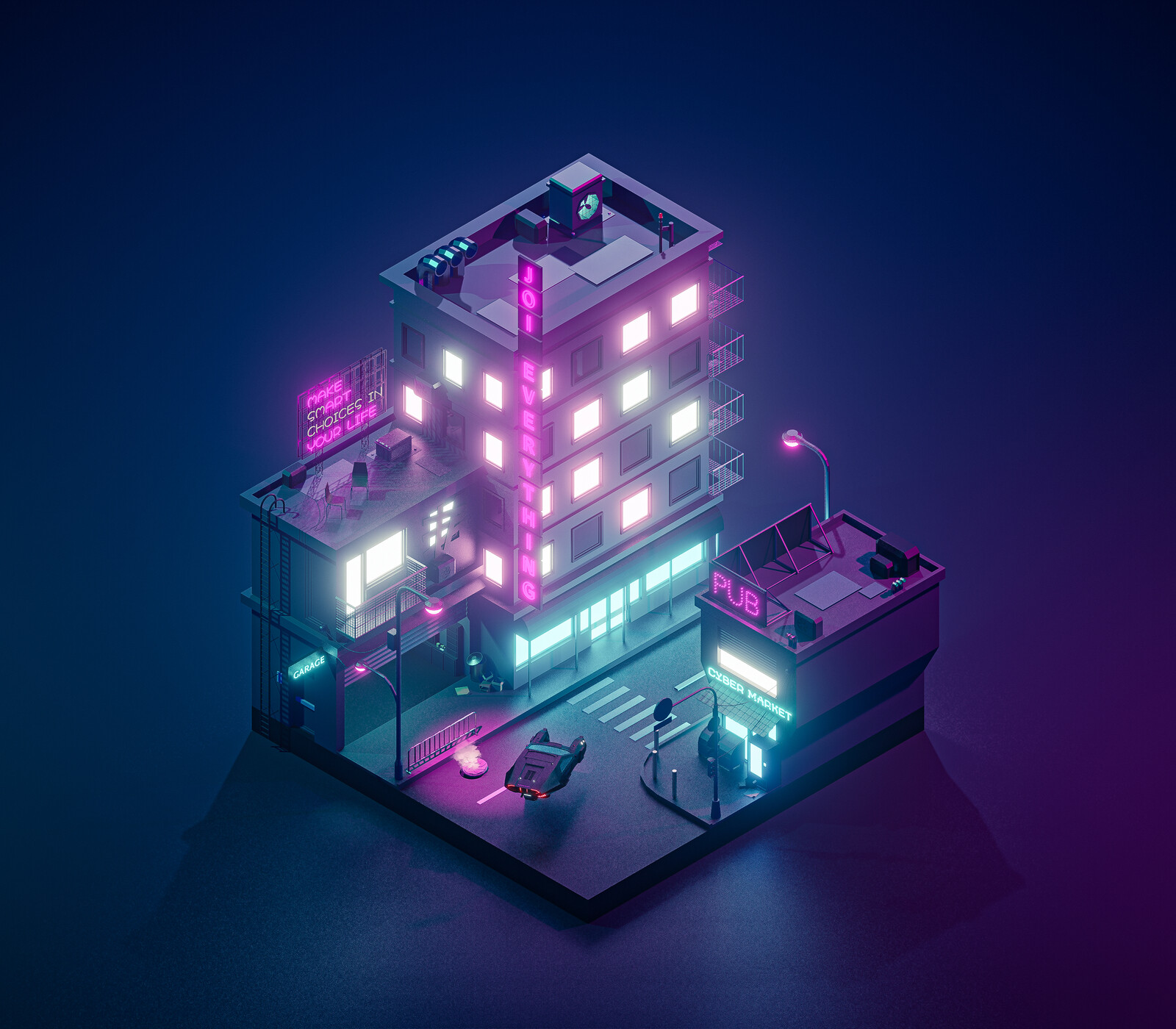 sci fi cyberpunk futuristic city