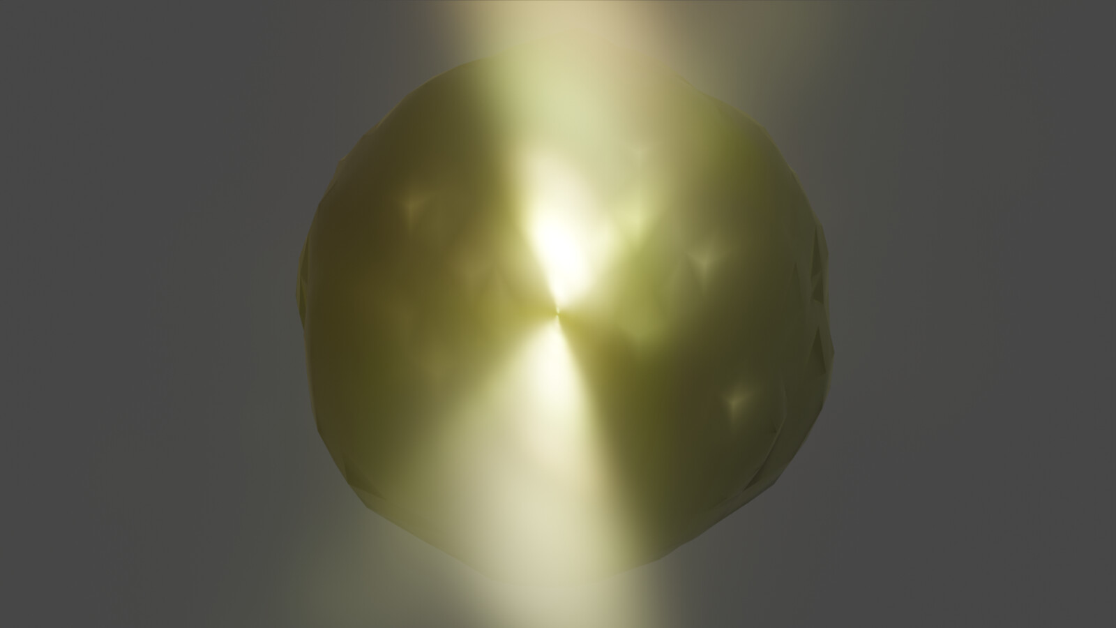 "Deep Gold", first render, the material the Deep Ones trade with Innsmouth canonically. It's not made by hand, but generated with geometry nodes; I didn't want the nugget to feel too intentional.