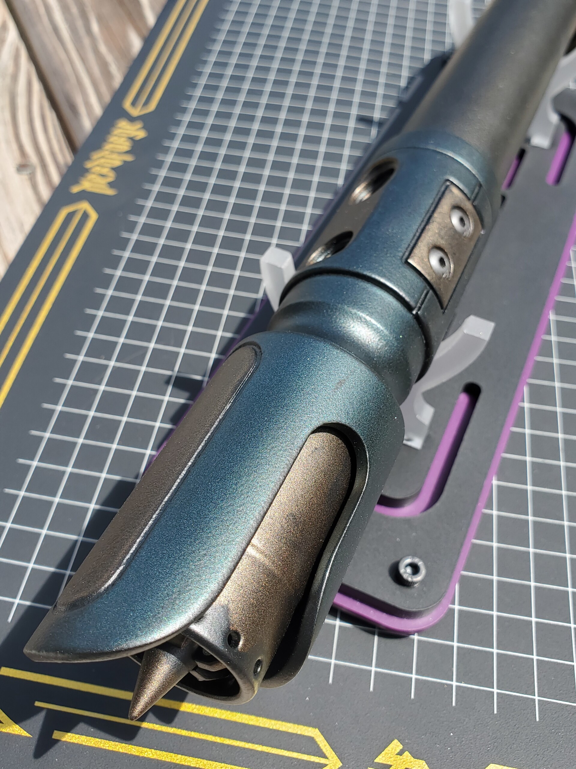 ArtStation Teal and Bronze, lightly weathered Lightsaber Powdercoat
