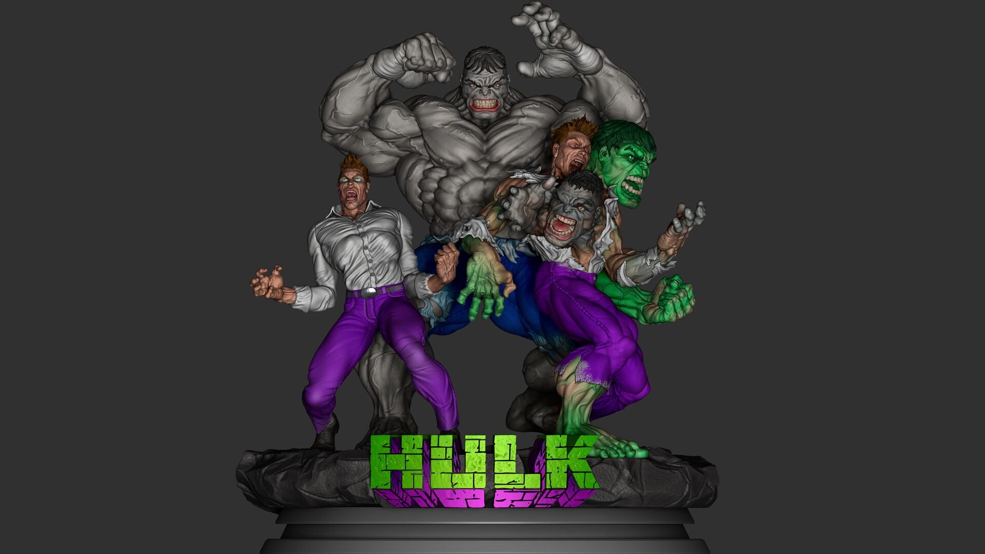 ArtStation - Hulk Transformation Diorama