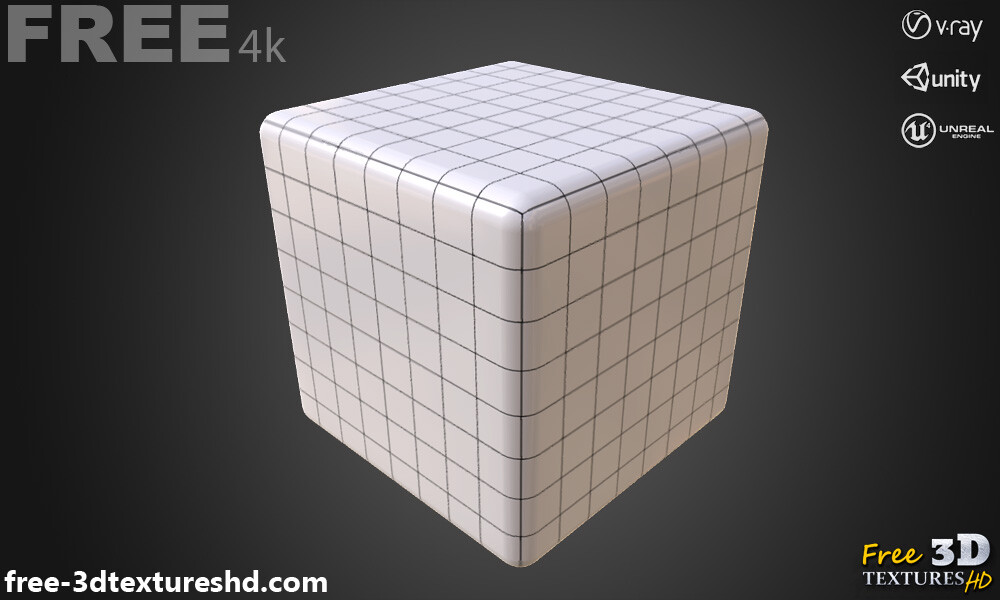 3D textures PBR free Download - White Ceramic Tile PBR Texture 3D for ...