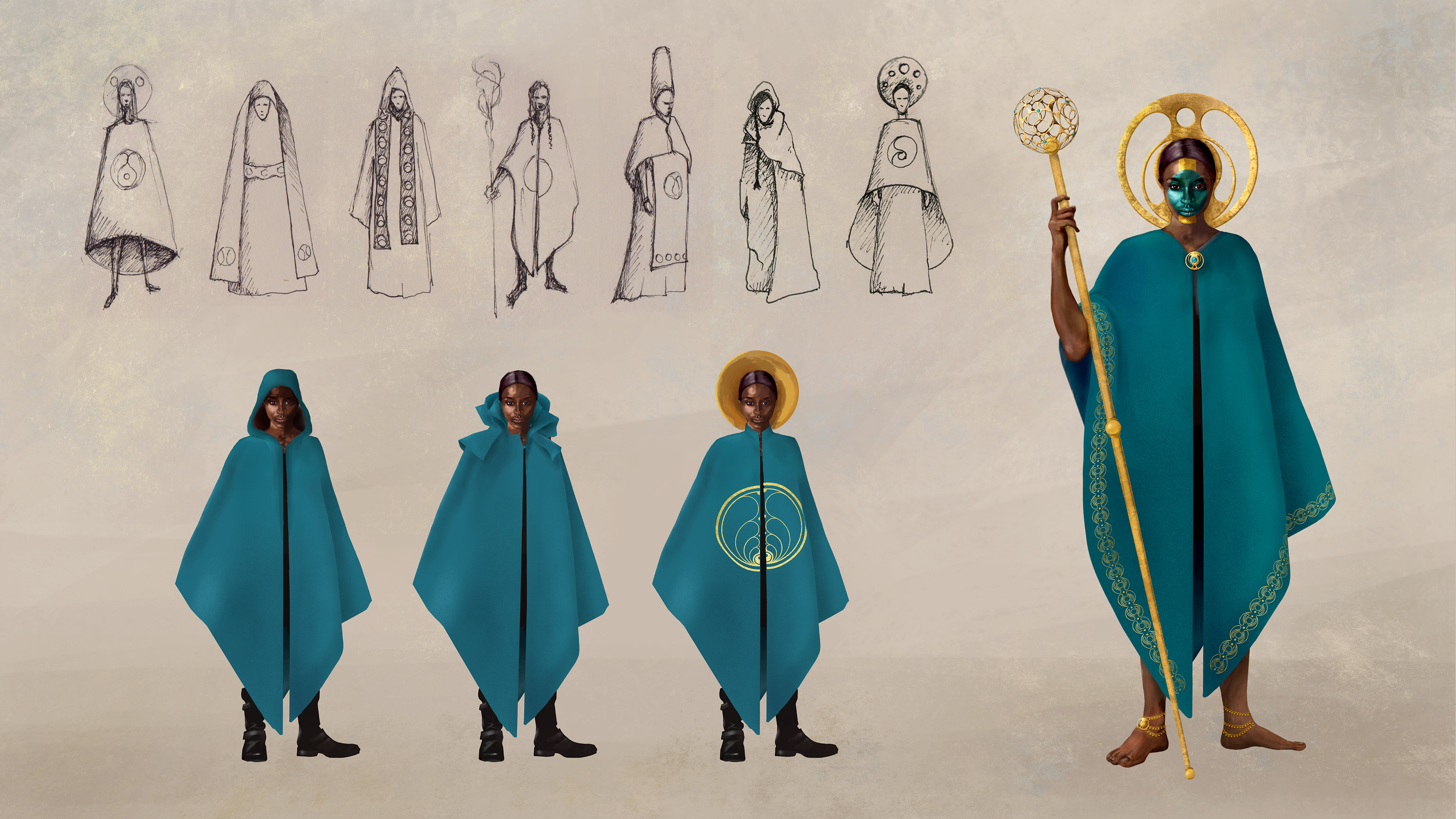 Initial Sketches and Early Exploration Alongside Final Concept.