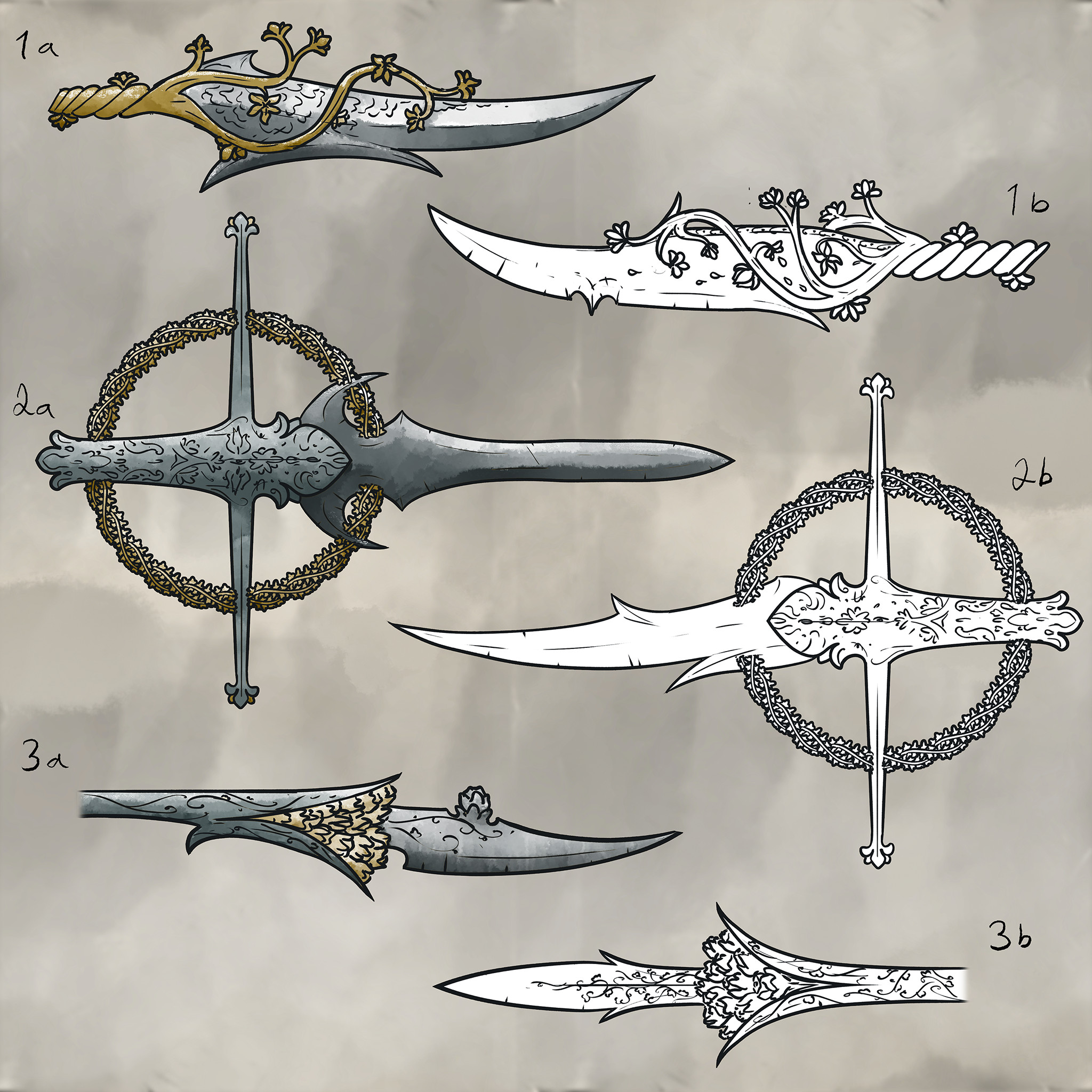 Warden Spear Blade Sketches
