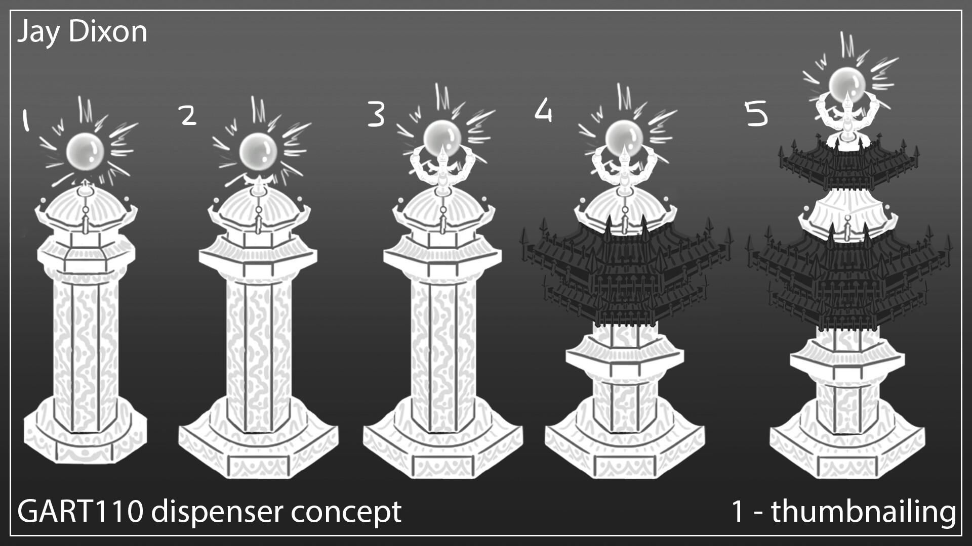 Jay Dixon (Phomentix) Shrine Orb Dispenser Concept Art [Process]