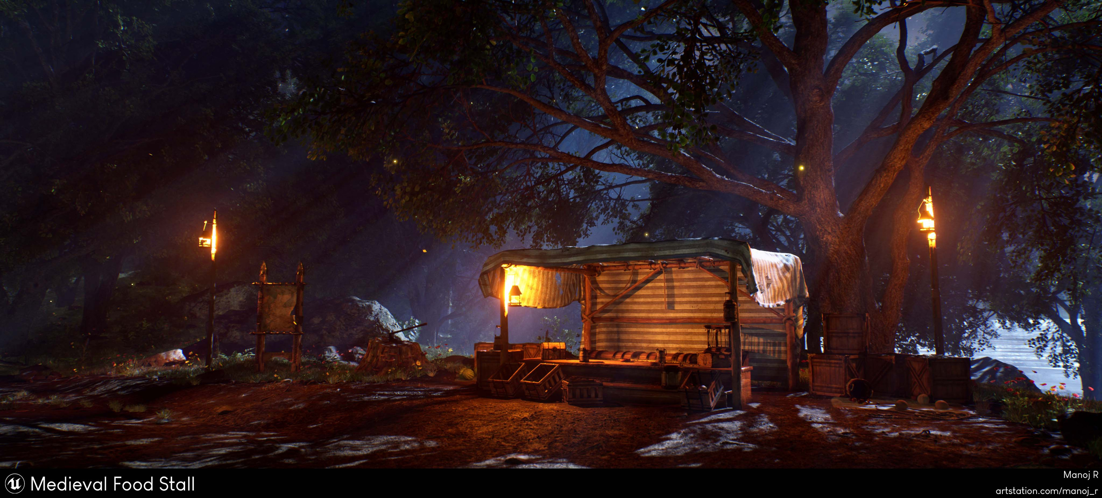 Food Stall in night setting