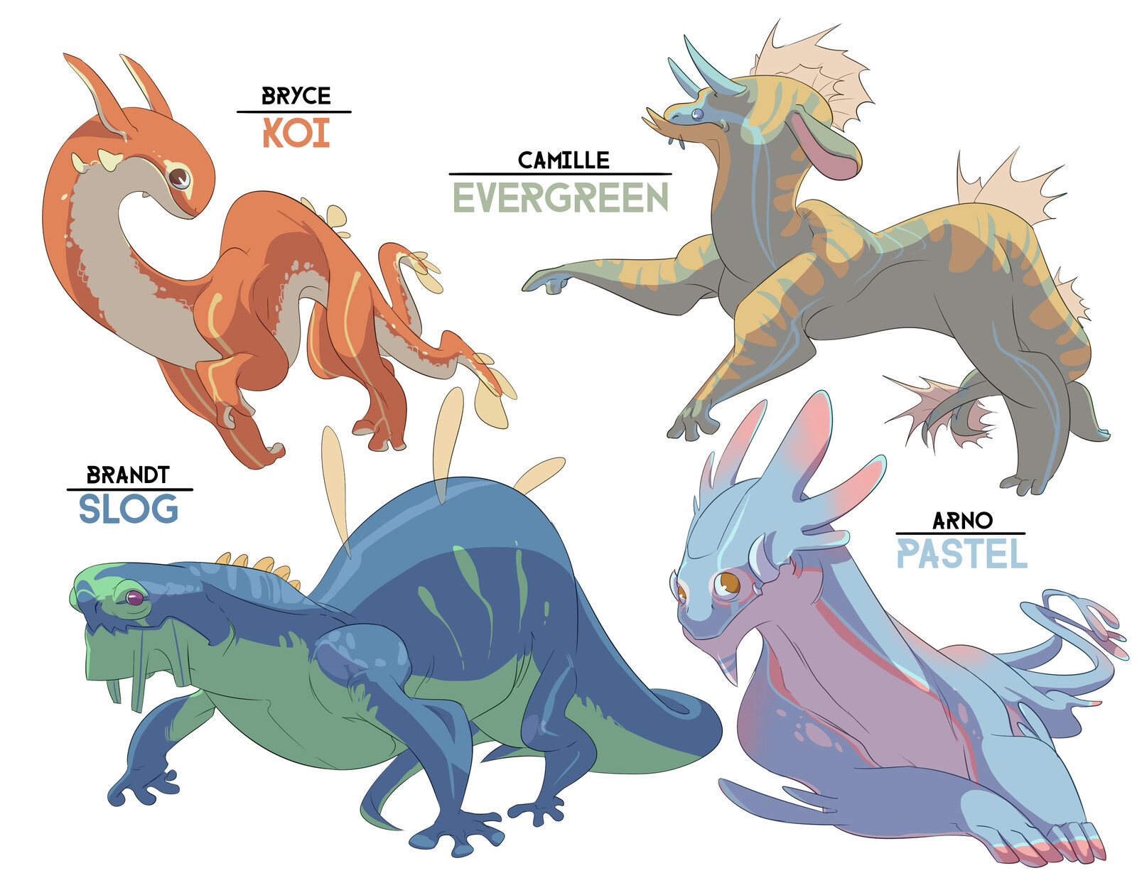 Rangers of the Divide, thee cadets' dragons concepts (official)
