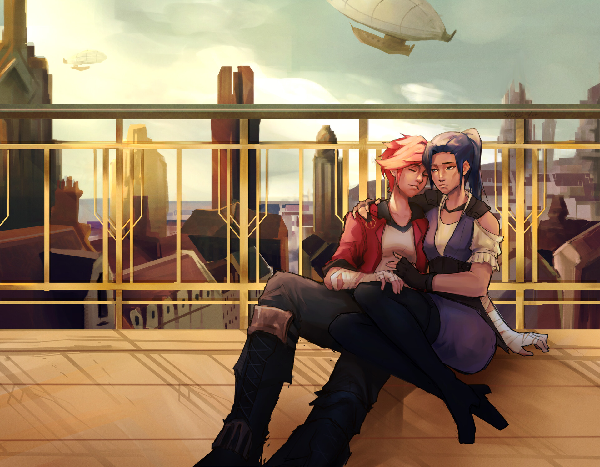 Arcane Vi and Caitlyn, by Sylvest Art r/ImaginaryLesbians