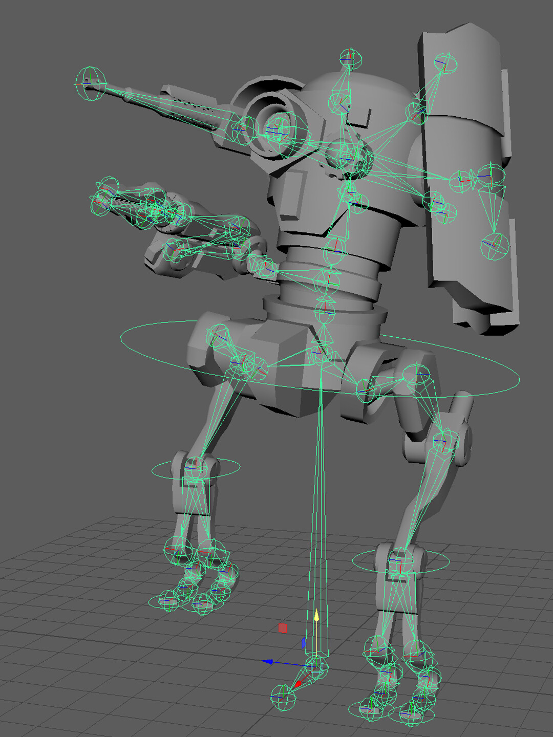 Creating Rig in Maya with Control Arms for IK. 