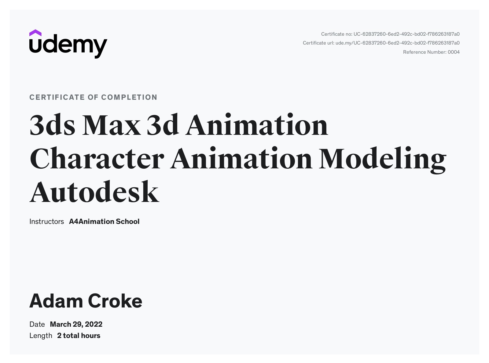 ArtStation - Character Animation Certificate