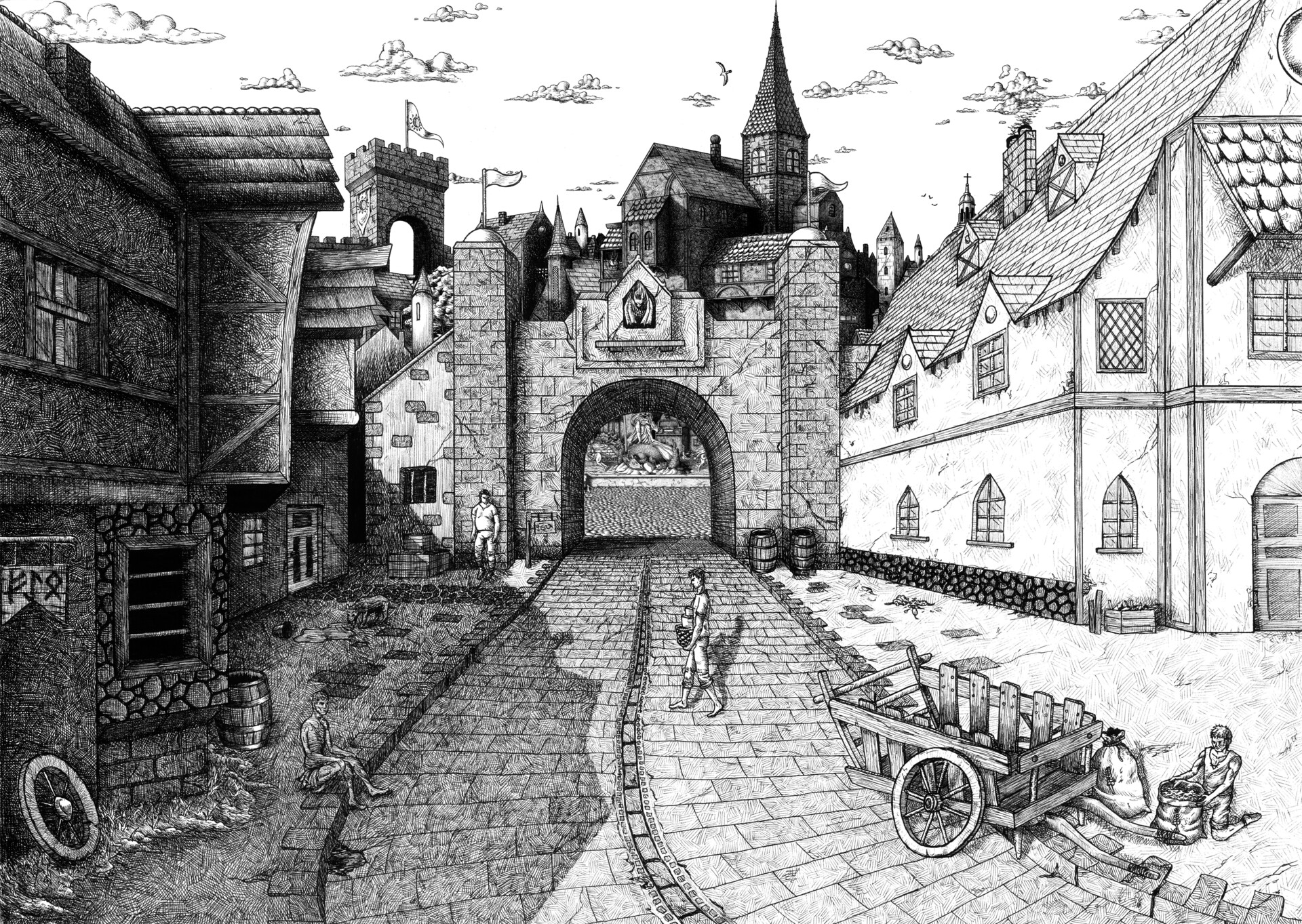Artstation road to town square