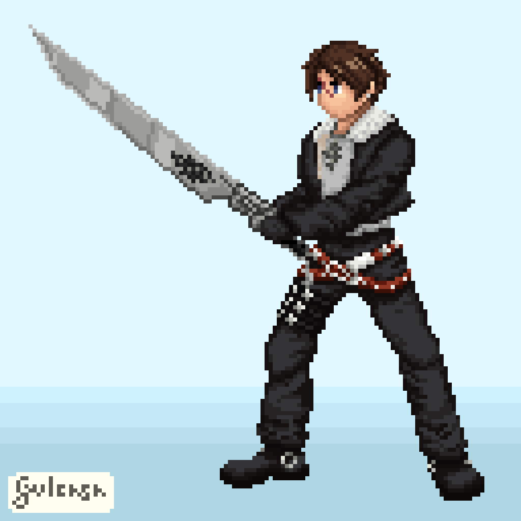 Guilherme Santana 'Lionheart' Squall Pixel Art (Final Fantasy VIII)