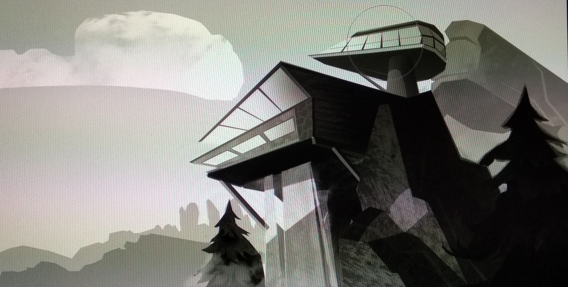 ArtStation Waterfall house