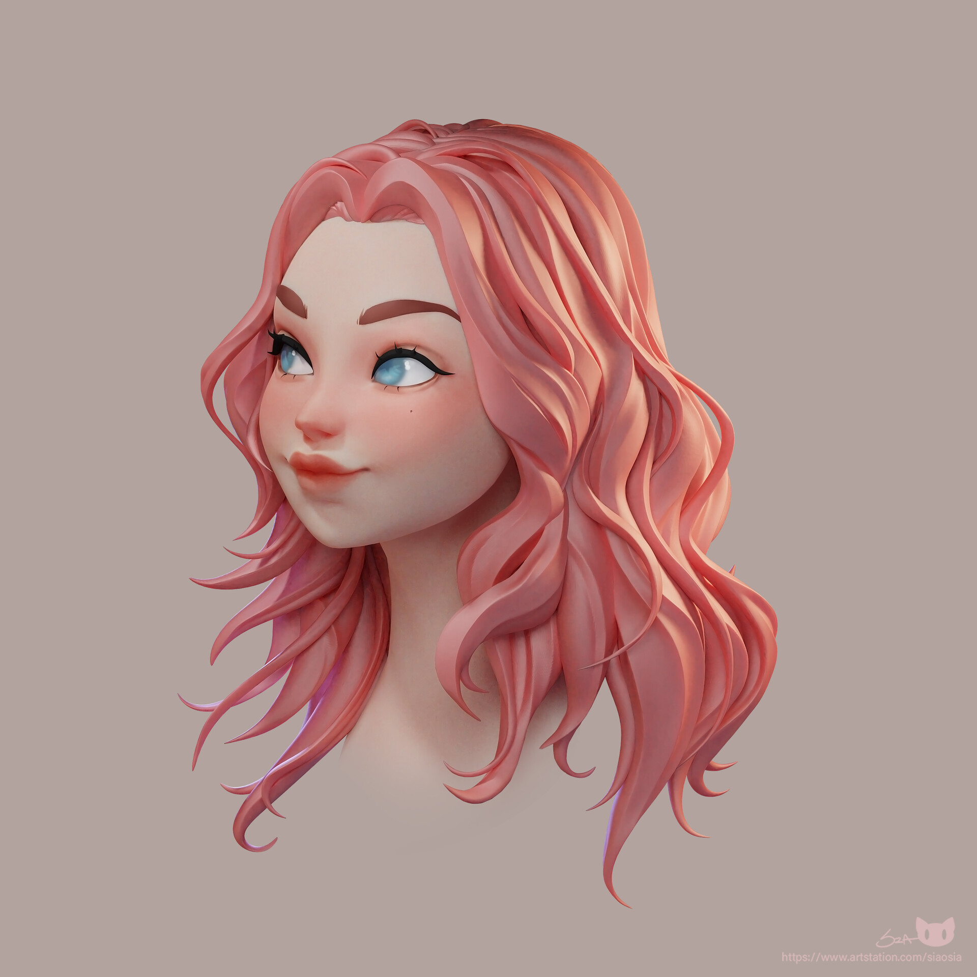 ArtStation - Pink hair girl