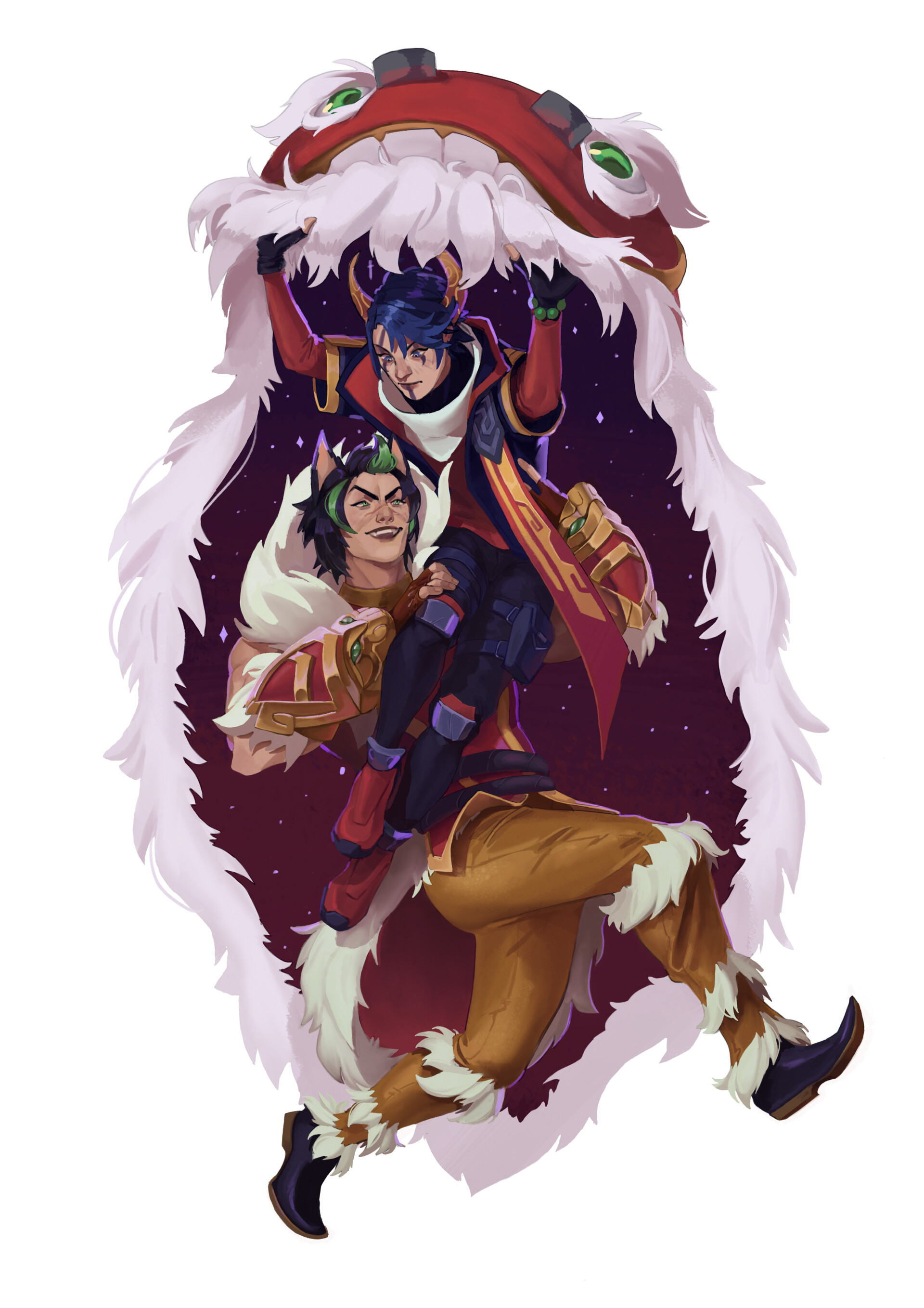 ArtStation - Firecracker Sett & Lunar Beast Aphelios - League of