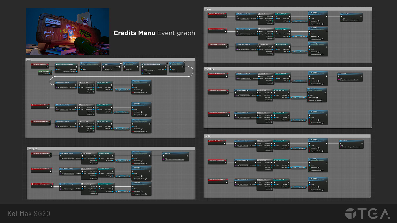 Credits Menu Event Graph