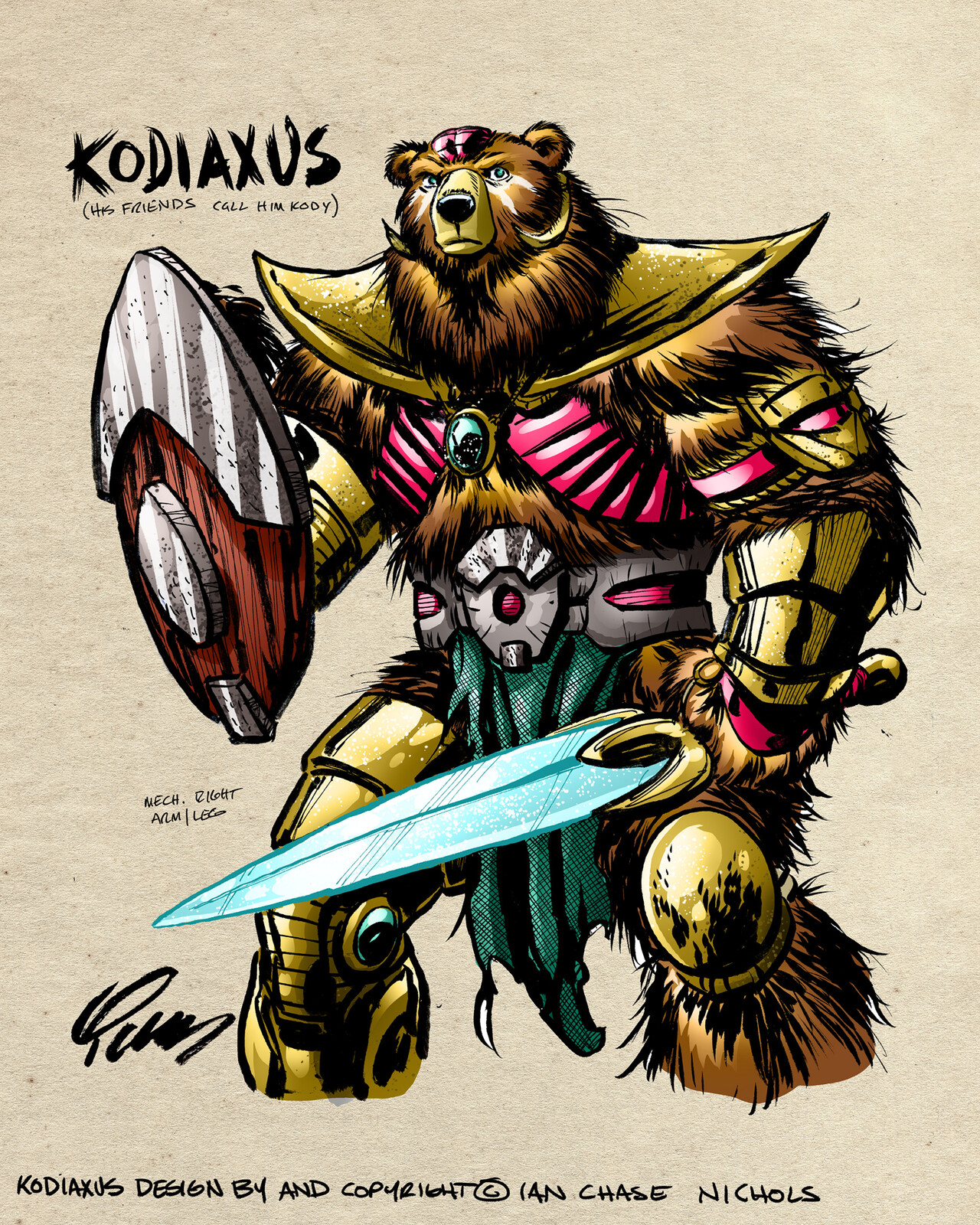 Bear Warrior Fantasy Design