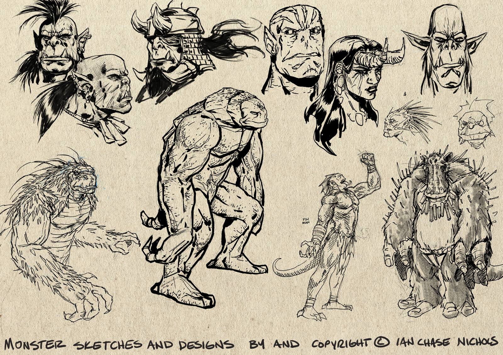 Monster Sketches and Fantasy Designs