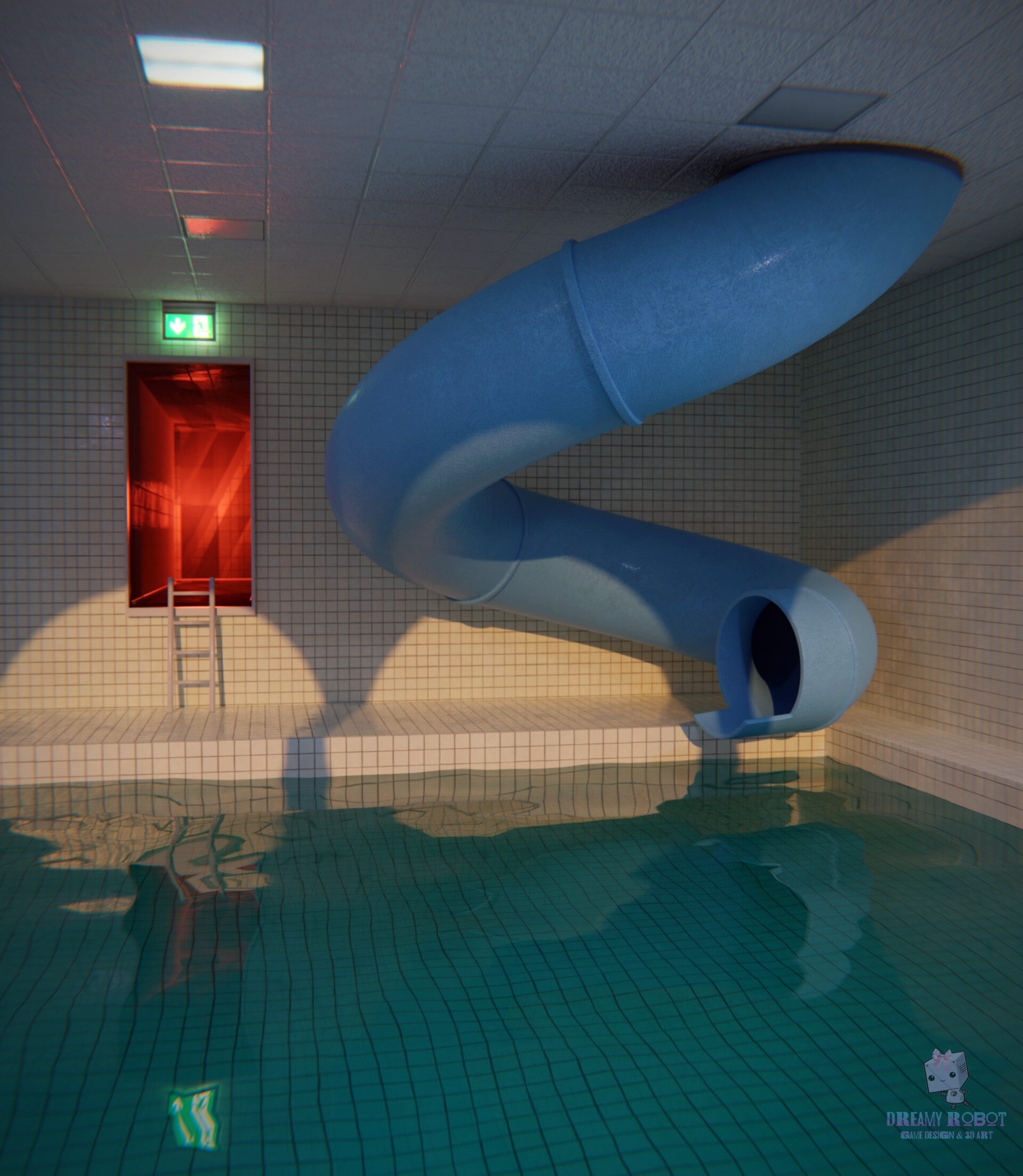 ArtStation - Poolroom 11 - Spiral Slides (The Poolrooms Collection)