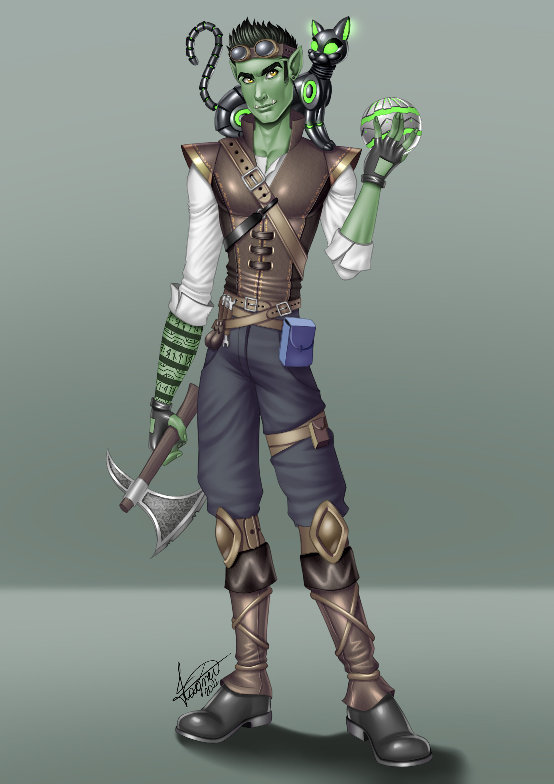 ArtStation - Half orc Dnd Character Commission