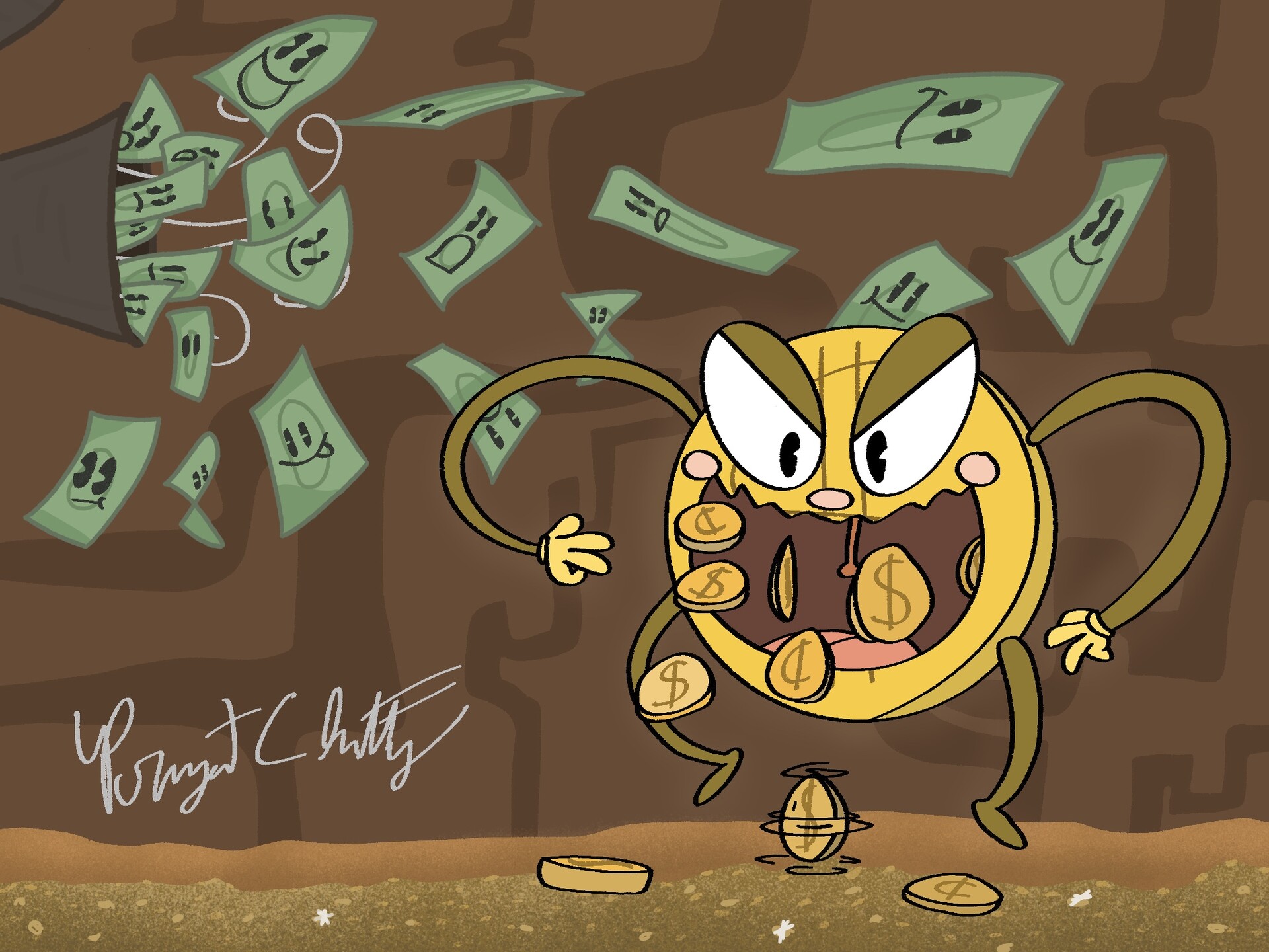 ArtStation - Cuphead Style Coin Character