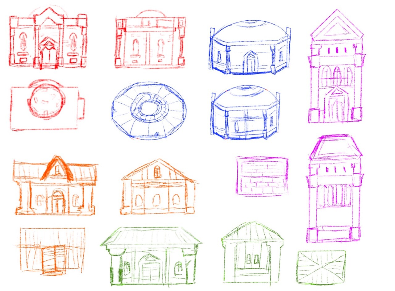Sketch of buildings