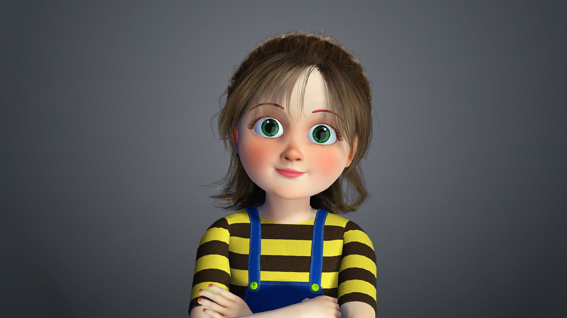 ArtStation - 3D Cartoon Girl Stylish Character with Full Rigged Model
