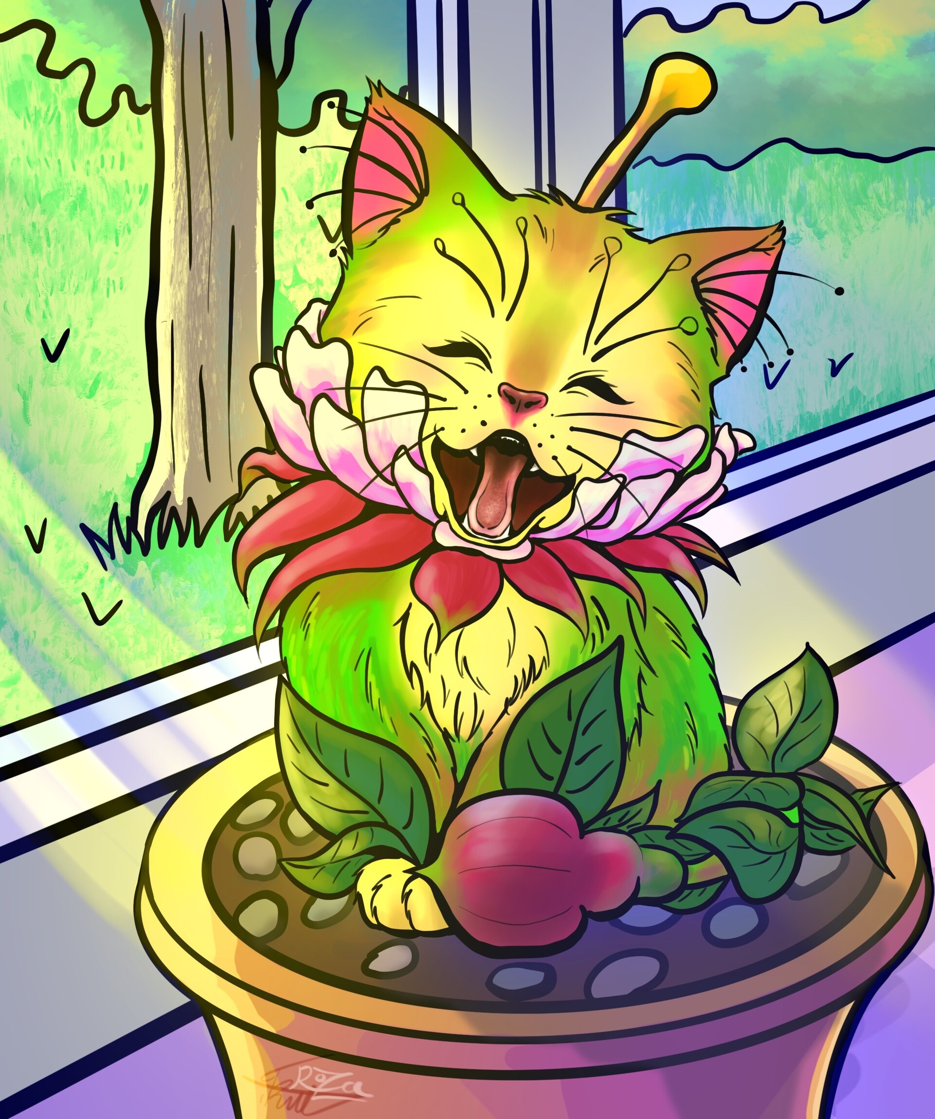ArtStation - Cat flower