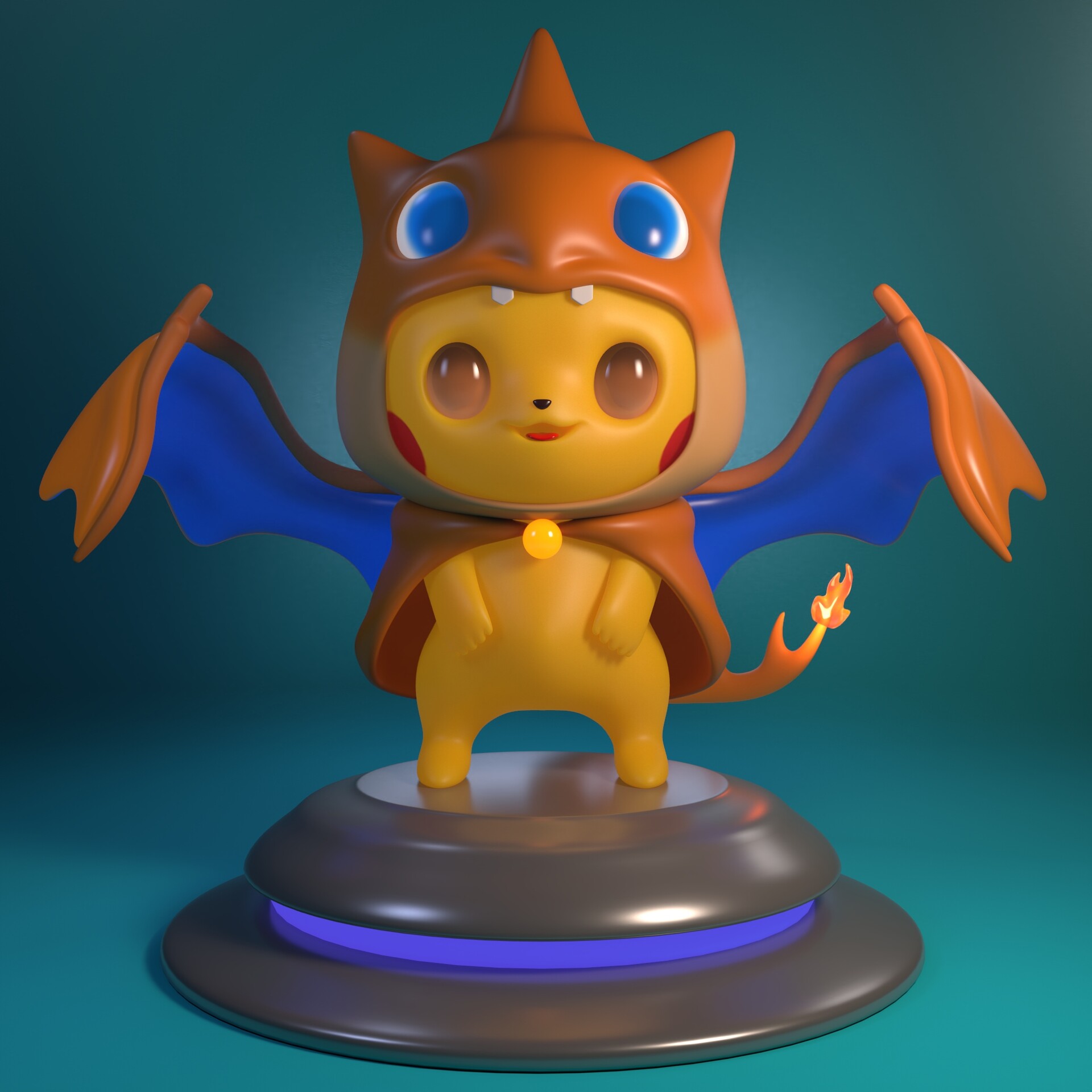 Pikachu charizard top plush