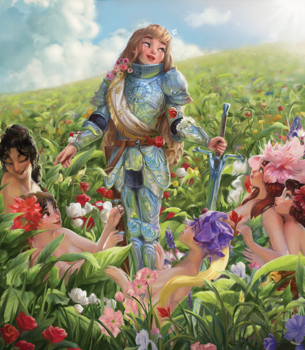 ArtStation La Chevaleresse aux fleurs CDC Winner 87 Knights Tournament