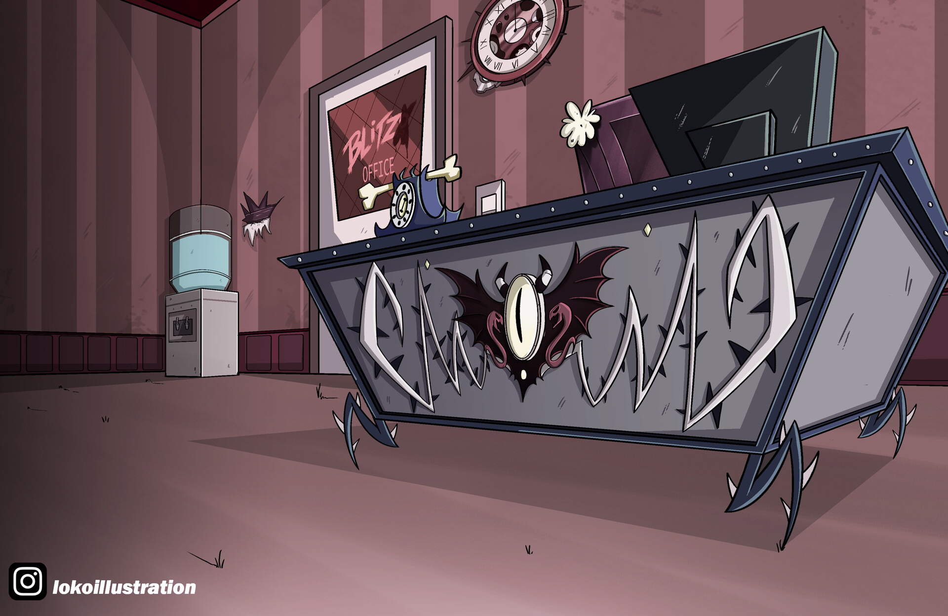 Artstation helluva boss background practice