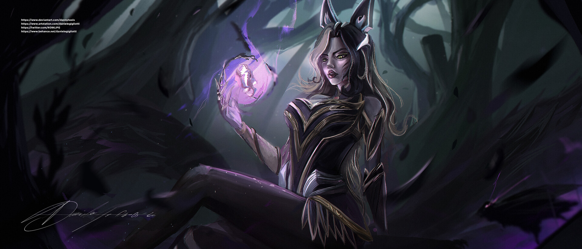 Coven Ahri Skin Concept 𝙖𝙧𝙩𝙞𝙨𝙩: Unstable Anomaly 𝙥𝙡𝙖𝙩𝙛𝙤𝙧𝙢:  ArtStation (from @adoerablearts on Instagram who reposts others work)