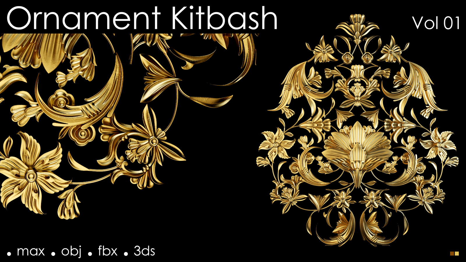 Ornament kitbash 3d models-vol 01
