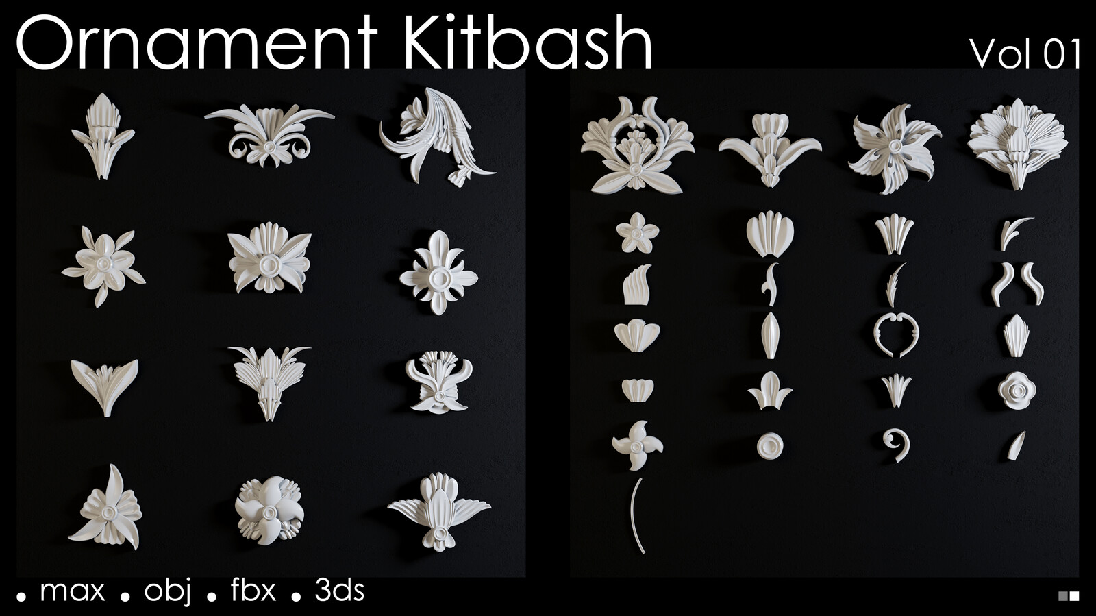 Ornament kitbash 3d models-vol 01