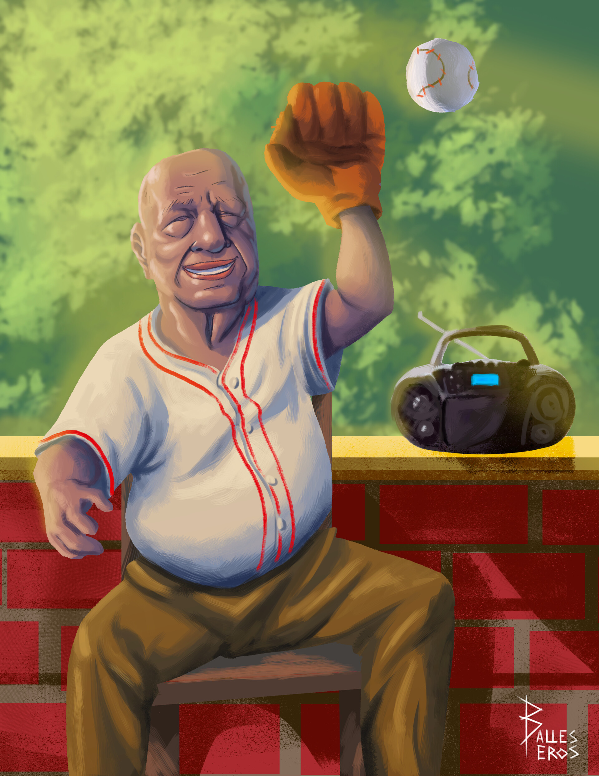 ArtStation Old baseball player