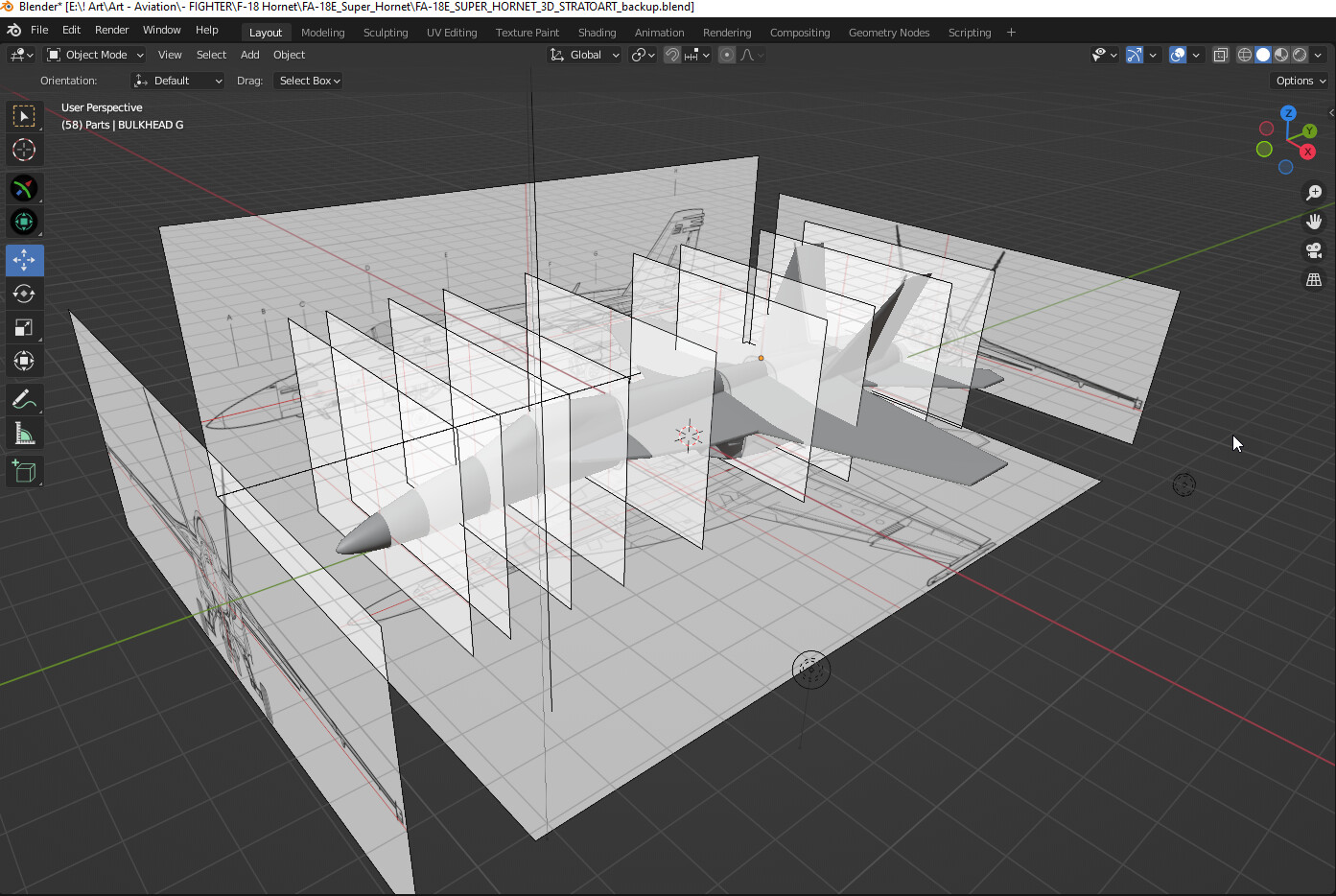 Refining the fuselage, wings and inlet/engine areas to match the bulkhead templates.