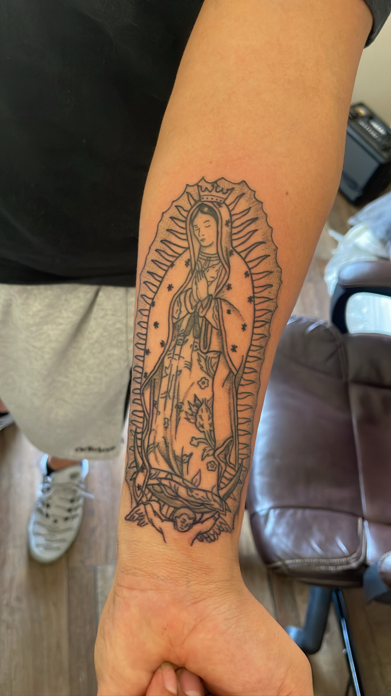 Mother Mary tattoo #nyctattooshop #nyctattoo #tattoo #fyp #tattoos #mo... |  TikTok