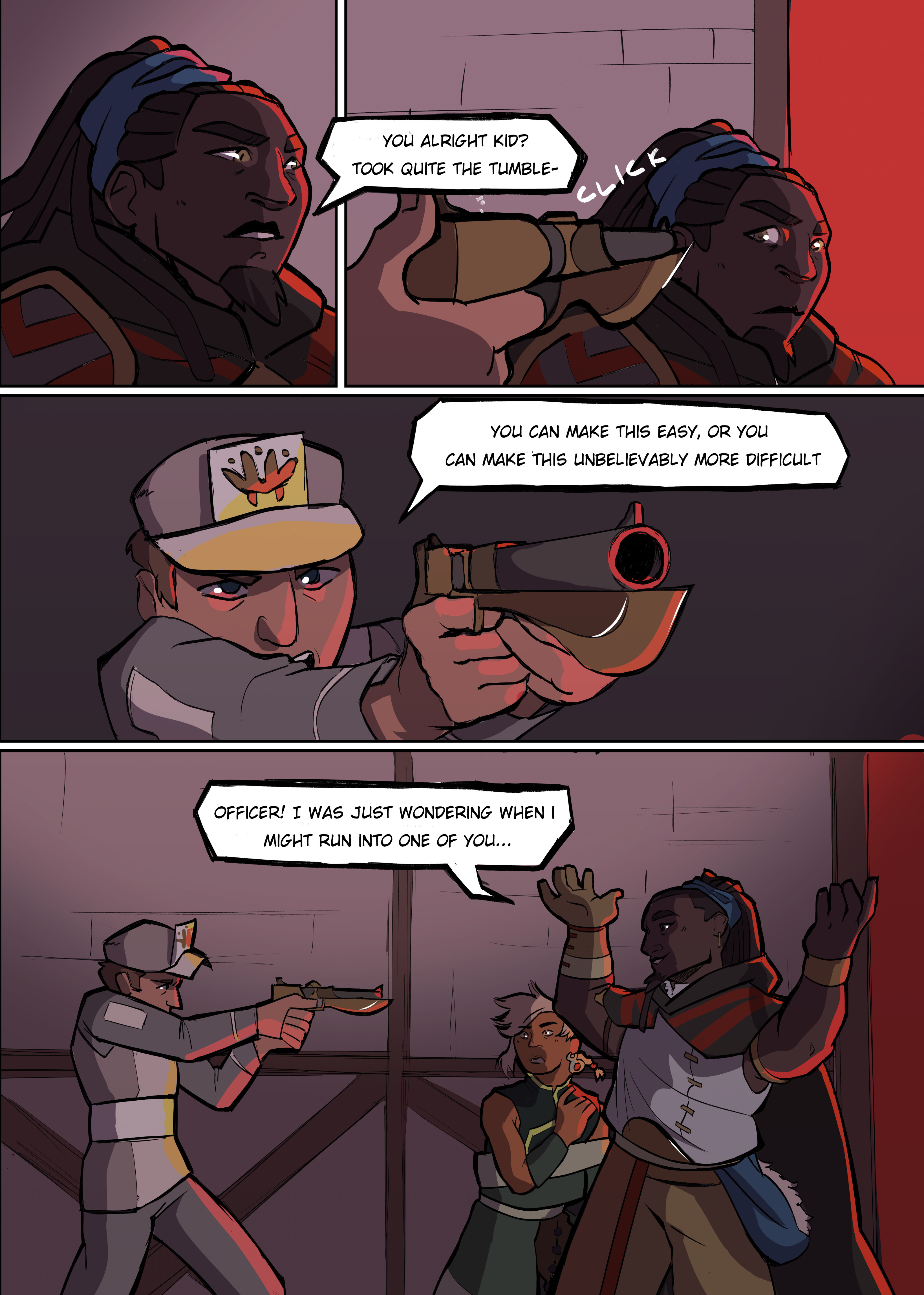 Confrontation with a Kirtimman Guard as Anzansi and Dorje flee an attack on the nearby Kirtimman Power Plant