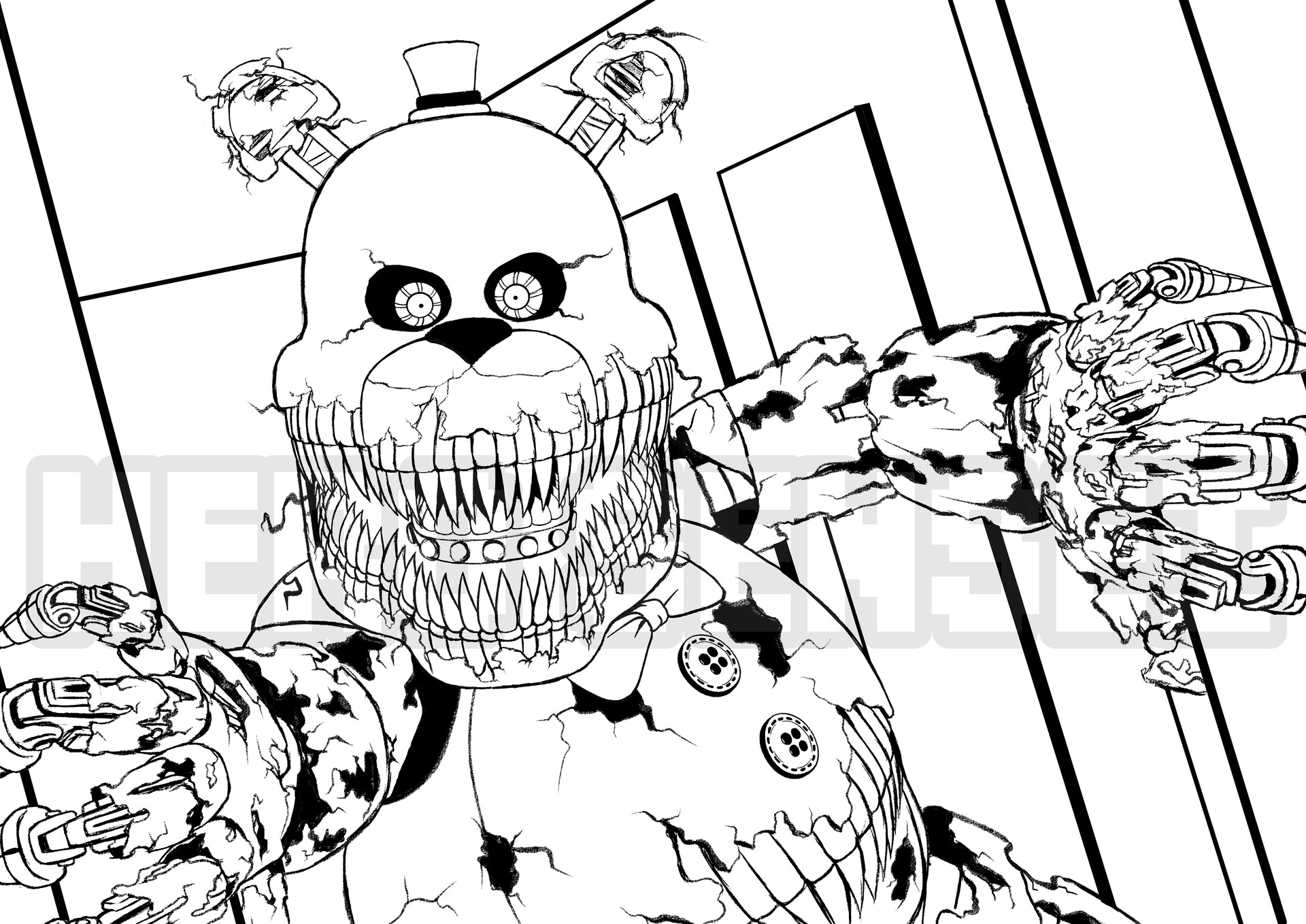 This is my fan-art drawing of Nightmare Fredbear from Five Nights at  Freddy's 4! Summer always makes me super nostalgic for FNaF4, especially  the hype leading up to it's release : r/fivenightsatfreddys