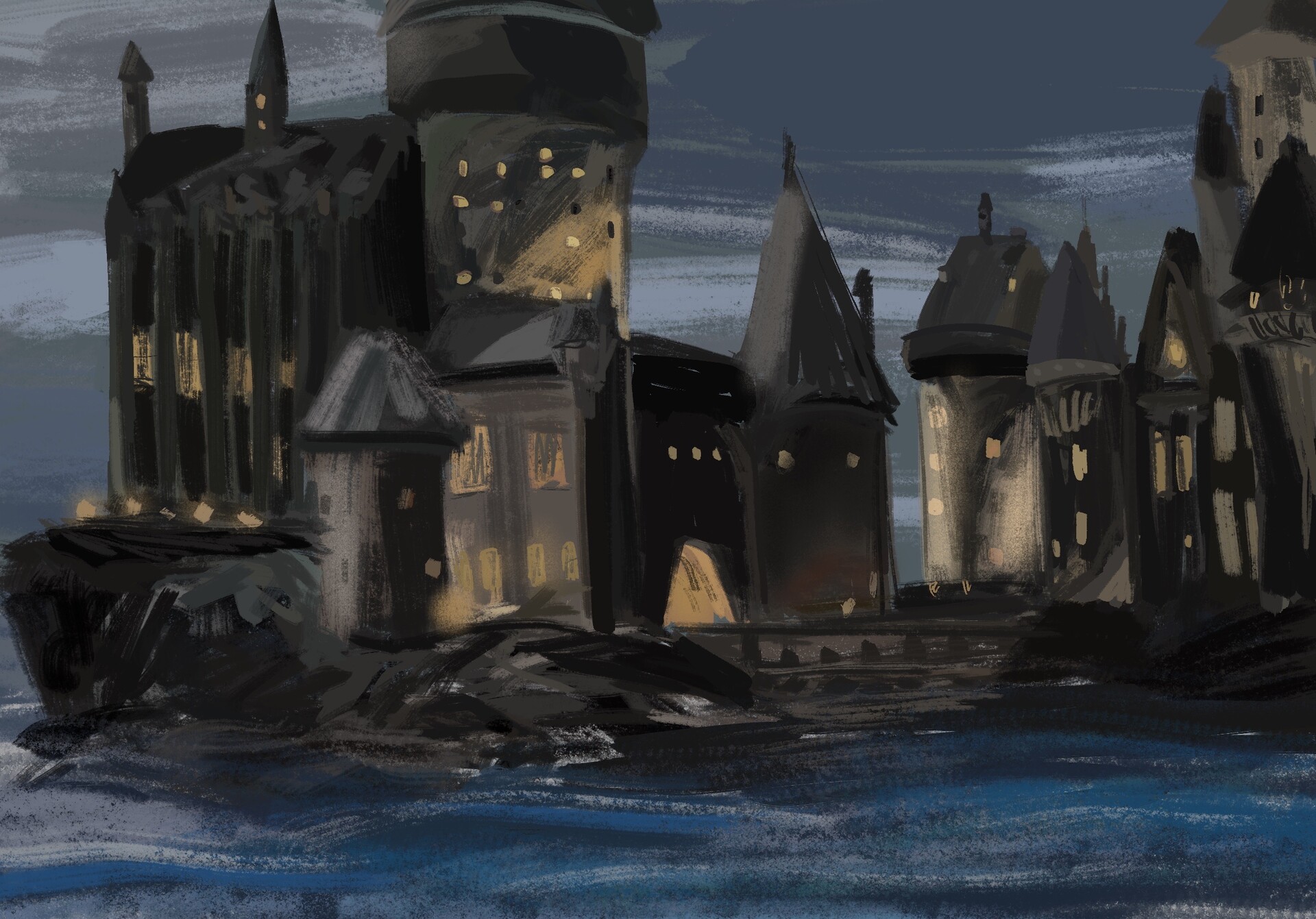 ArtStation Hogwarts Castle Digital Painting artstation-hogwarts-castle-digital-painting