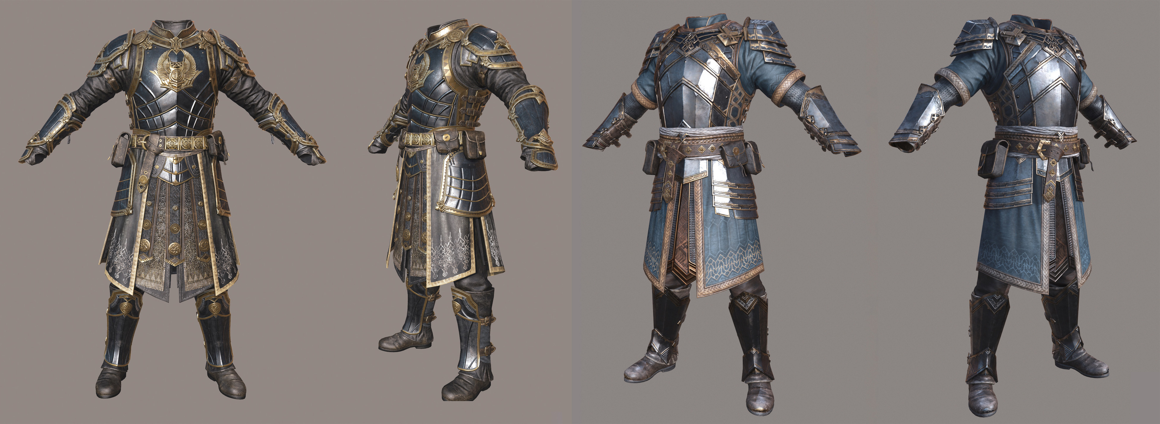 Númenórean and Dwarven hero armor sets.
