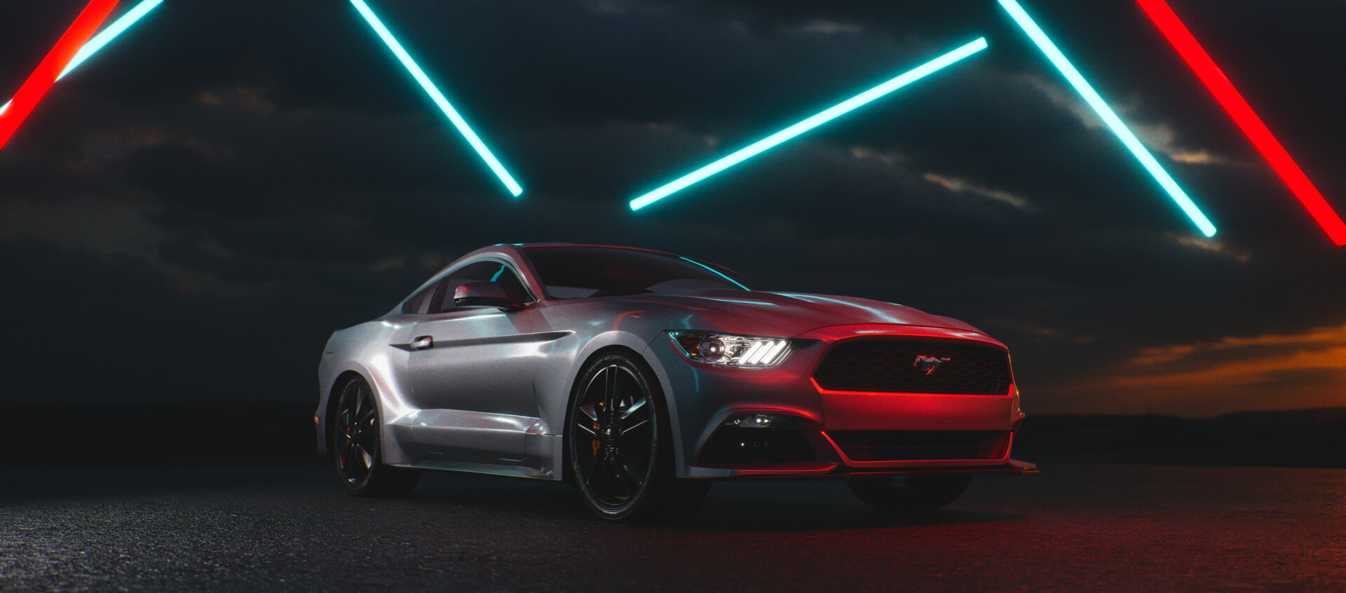 Mustang sales neon lights