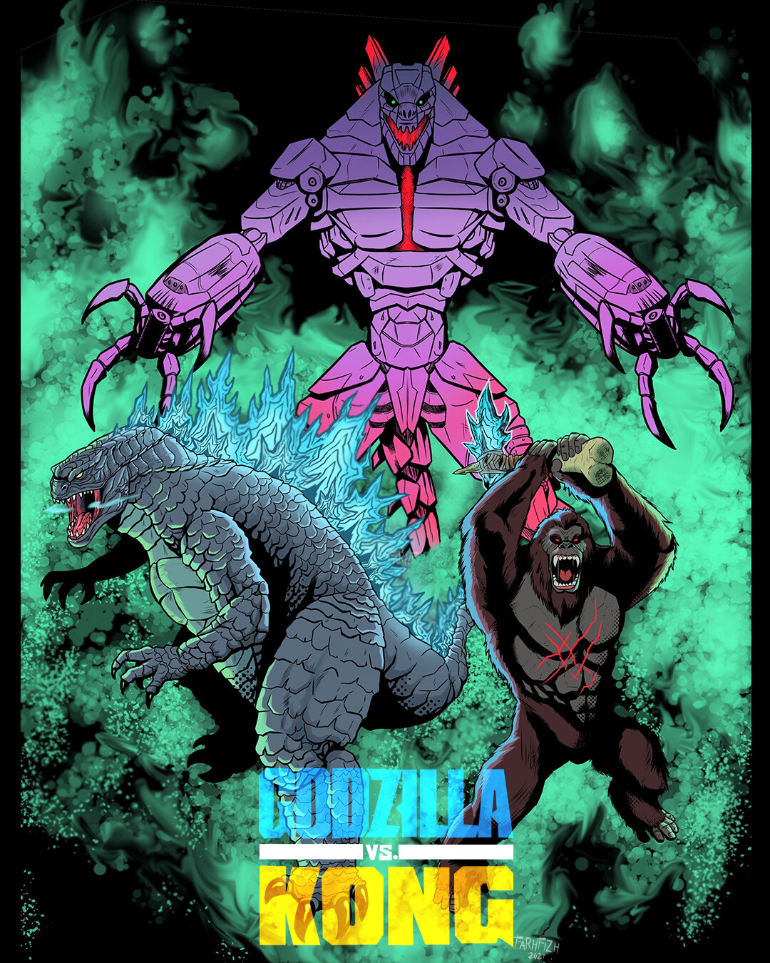 ArtStation godzilla x kong poster fan art