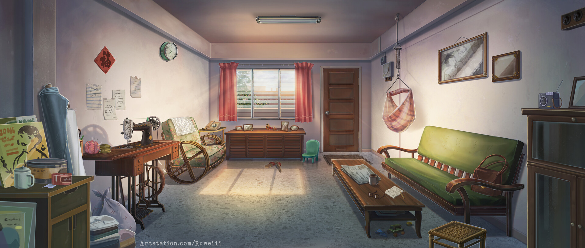 Premium Photo  Interior of room in style of abstraction simple design in anime  apartment