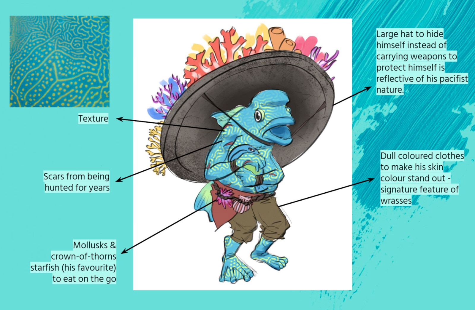 Character's design descriptions