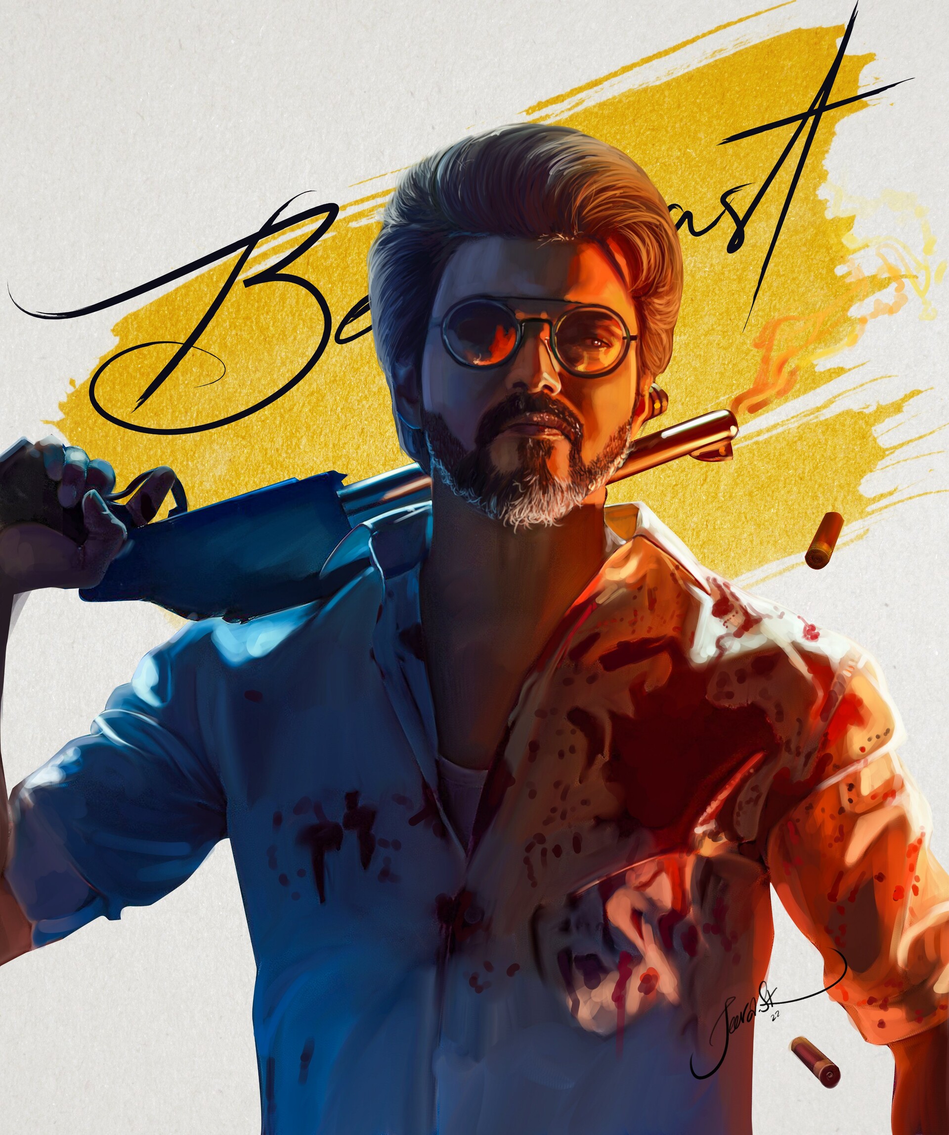 Artstation Beast Thalapathy Vijay Artwork 2022 Jollyogymkhana Beast Thalapathyvijay Vijay Actorvijay