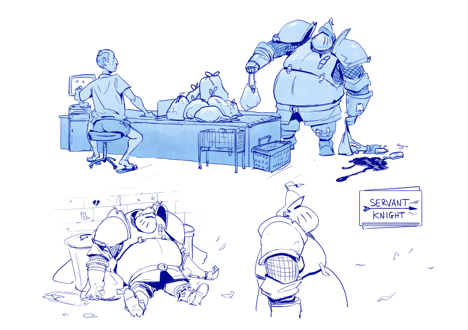 first sketches with the character