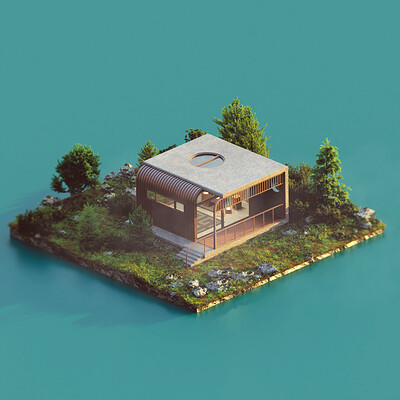 Office environment - Isometric 3D Art